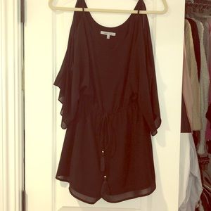 Black cold shoulder romper